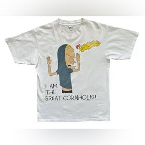 Vintage Beavis And Butthead Cornholio 1995 MTV T-Shirt Graphic Print Size Large